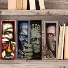 Человеческое лицо, полимерные книжные подставки, скульптура, искусственная копия на книжной полке, ужасный стиль, скульптура