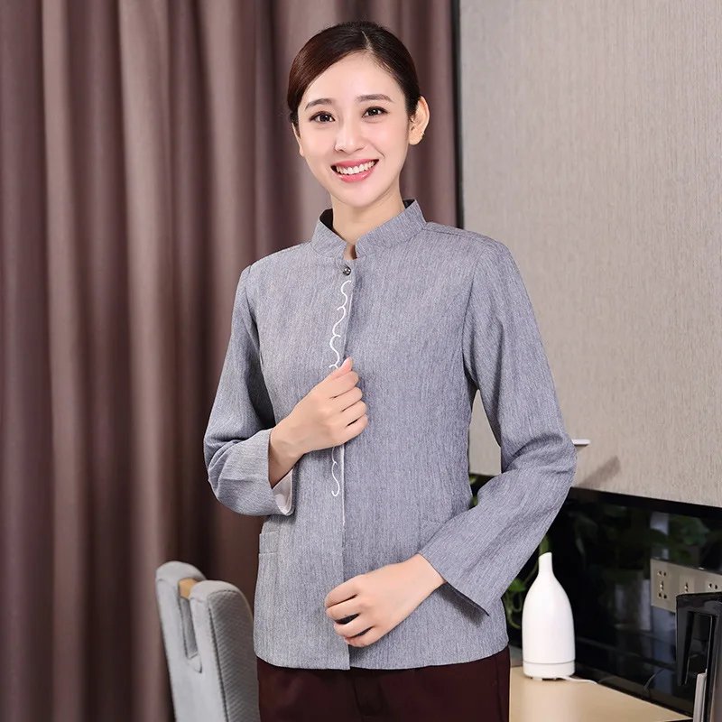 

Cleaning Service Uniform Long Sleeve Women Large Size Residential Property Cleaning Suit Hotel Waiter Uniform