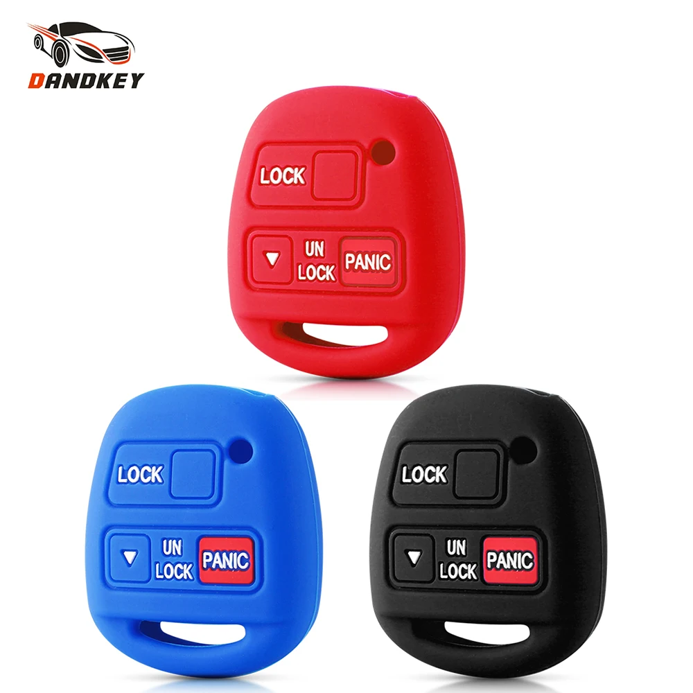 

Dandkey Silicone Car Key Cover Protect Case For Toyota Avensis Camry Corolla For Lexus 3 Button Remote Key Fob Shell Car styling