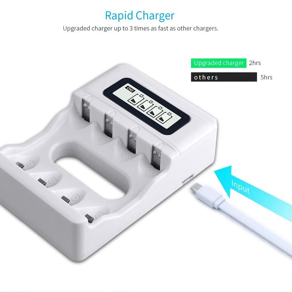 PALO Интеллектуальный ЖК-дисплей Смарт зарядное устройство USB ABS для AA AAA Ni-MH NI-CD |