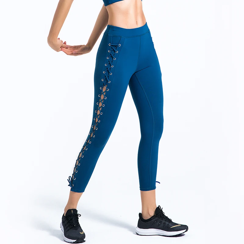 Женские леггинсы EC.MS для спортзала с регулируемыми перекрестными боковыми