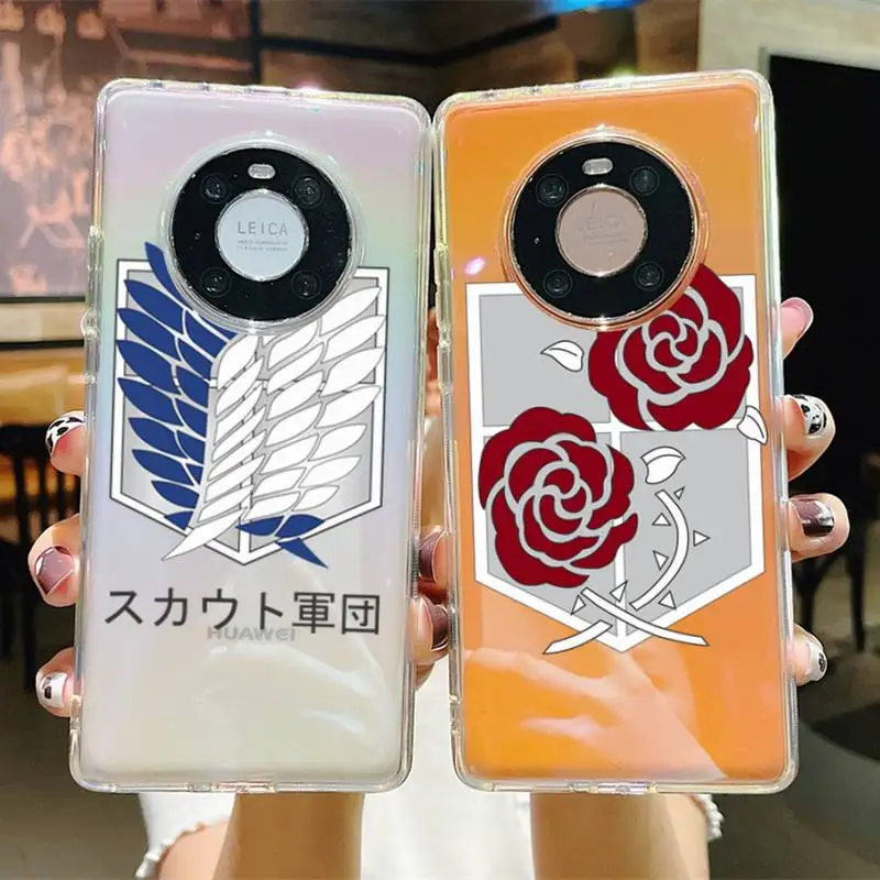 

Attack On Titan Phone Case For Huawei P 20 30 40 pro lite Psmart2019 Honor 8 10 20 Y5 6 2019 Nova3E