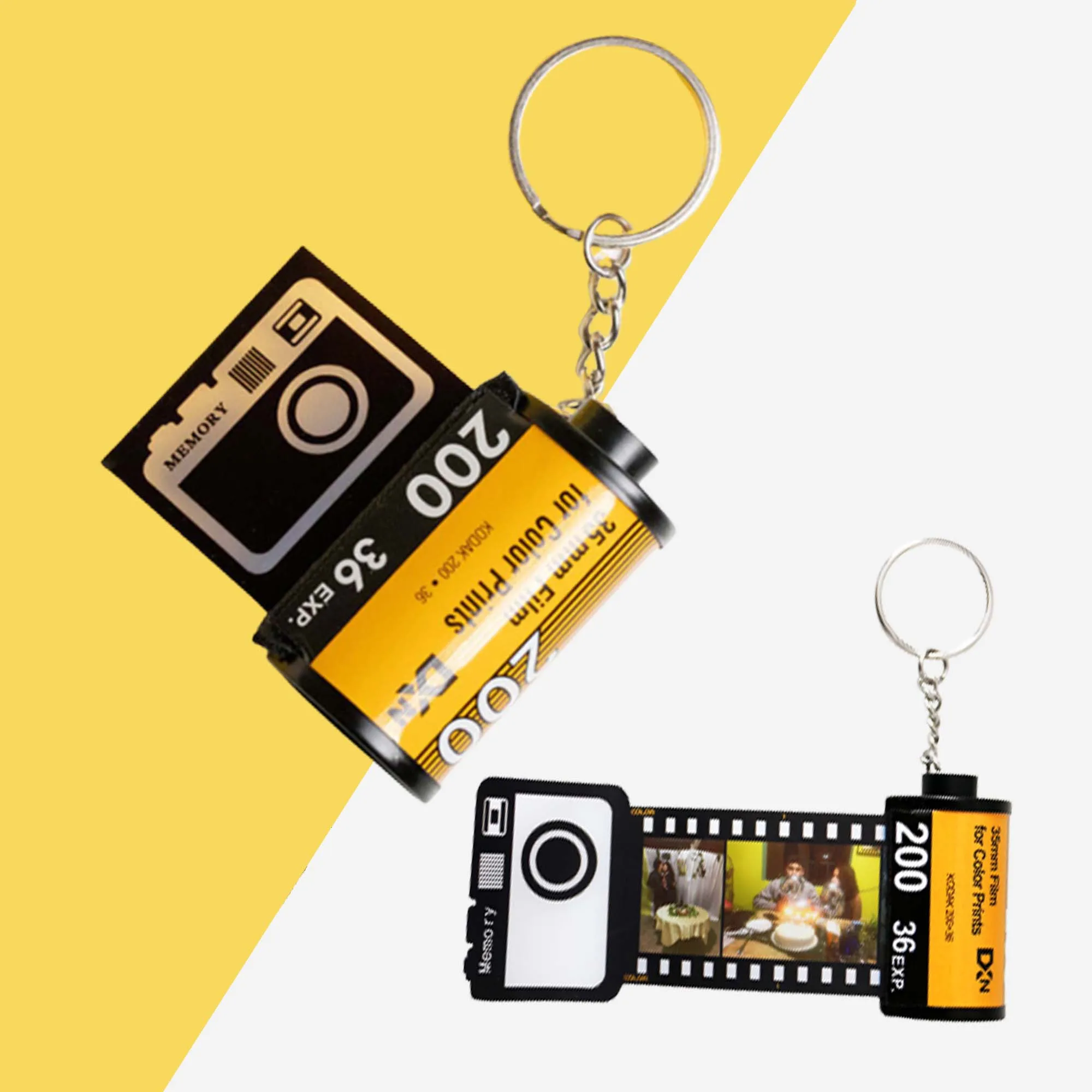 

Vintage Custom Photos Memory Film Keychain DIY Photo Text Albums Cover Keyring for best friend Bag Mobile Phone Accessories