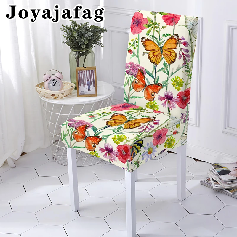 

Butterfly Armless Chair Cover Removable Elastic Dining Seat Covers Universal Size Dust Proof For Wedding Kitchen Decor