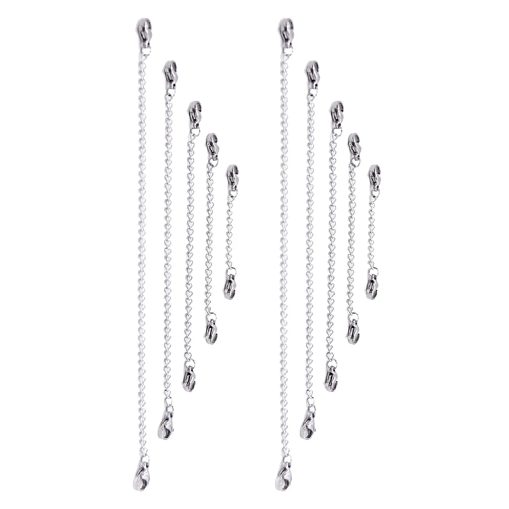 

10x Extender Chain with Lobster Claw Clasp 5 Assorted Sizes Jewelry Findings