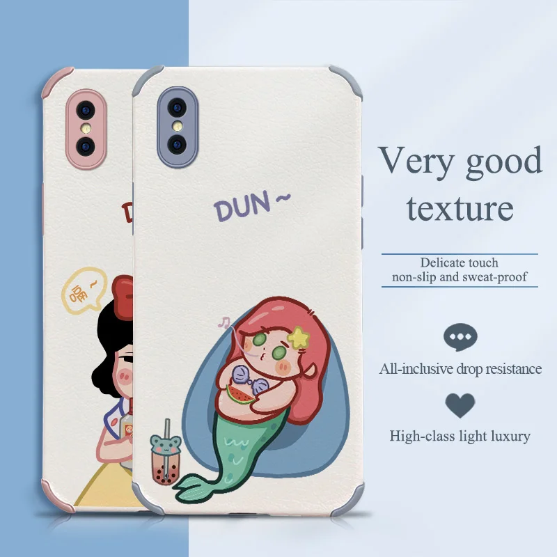 

Cartoon Princess Phone Case For iPhone X XS XR XSMAX Liquid Silicone Cover