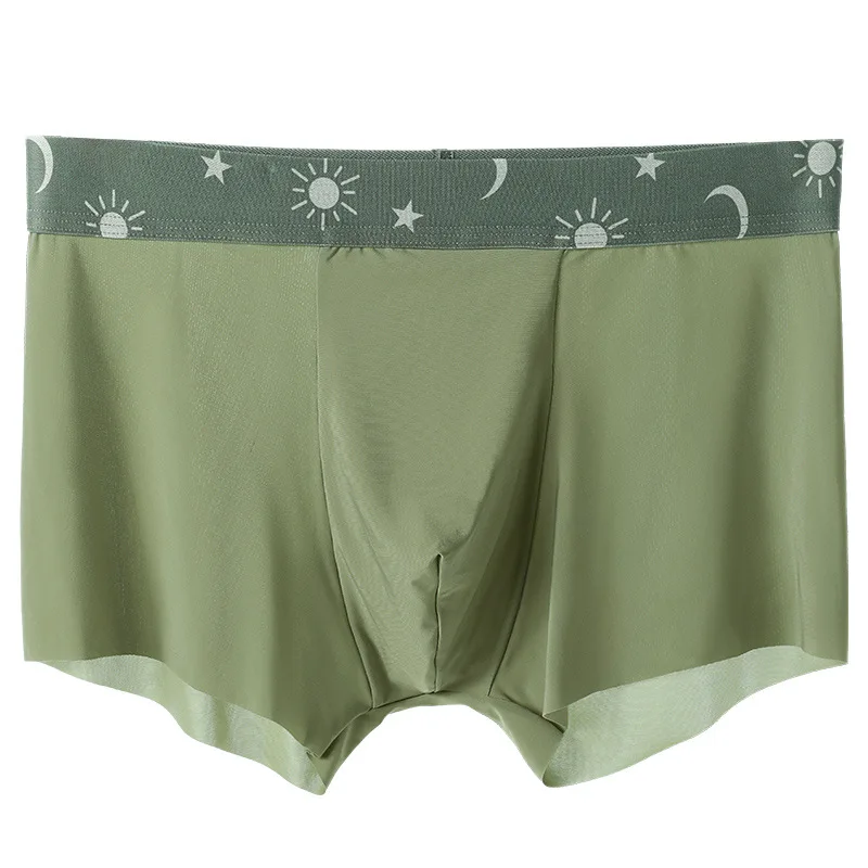 

4Pcs Men's Underwear Ice Silk Boxer Summer Breathable Ultra-Thin Smooth Boxer Tide Boxer Shorts Graphene Antibacterial Panties