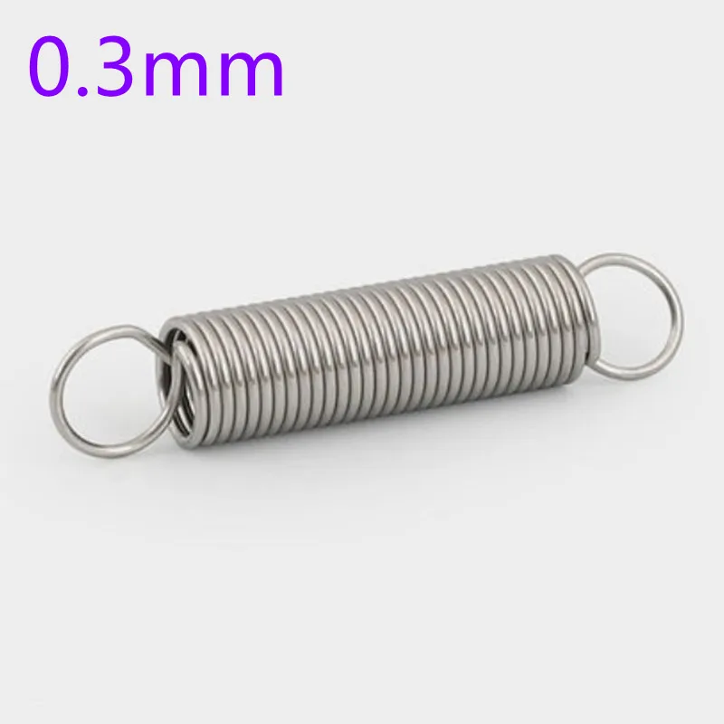 

10pcs/lot 0.3*2/3/4*L Stainless Steel tension spring extension spring outer diameter 2/3/4mm, length 10-50mm