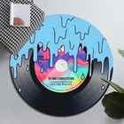 Ретро CD круглый ковер виниловая серия записей ковер для гостиной напольный коврик декоративная подвесная Корзина Подушка простой Настольный коврик