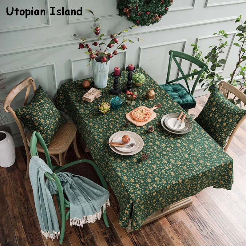 

Christmas Tablecloth For Table Green Table Cover Cotton Linen Tablecloth On The Table Nape De Table Rectangular Tablecloths