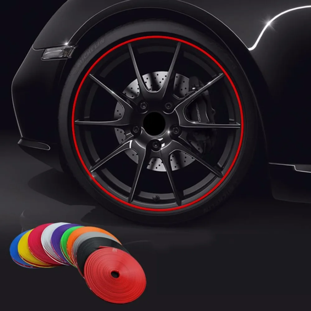 

8 м/рулон МПа Rimblades автомобиль Цвет колесные диски протекторы Декор полосы Шин Гвардии линия с резинковой формой отделка