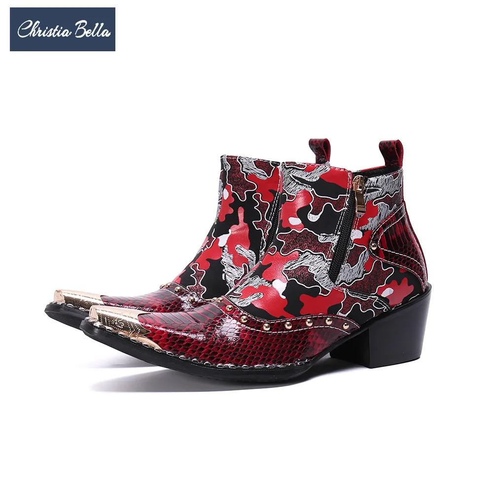 Christia Bella Модный комплект одежды камуфляжного цвета из натуральной кожи Мужская