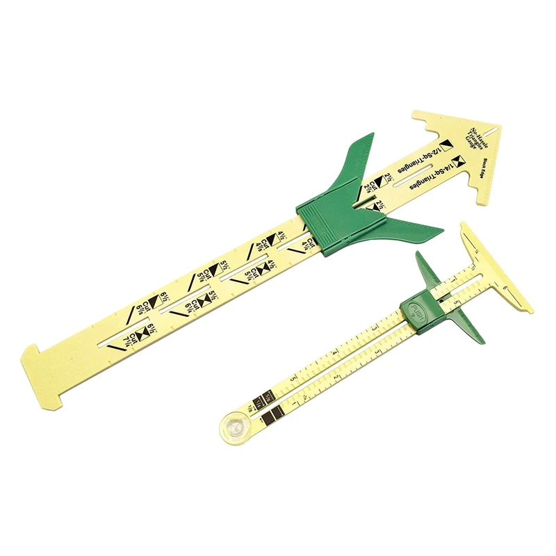 

2 Pcs Handy 5-In-1 Sliding Gauge Triangles Gauge Sewing Measuring Tools, Plastic T Gauge Hem Gauge for Sewing Quilting