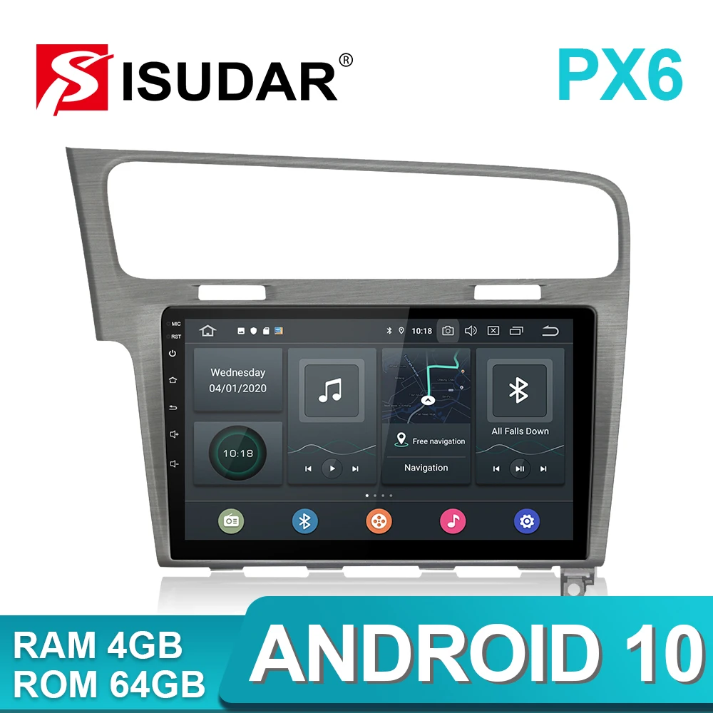 Isudar PX6 1 Din Android 10 автомобильное радио для VW/Volkswagen/Golf 7 Авто Мультимедиа Видео плеер