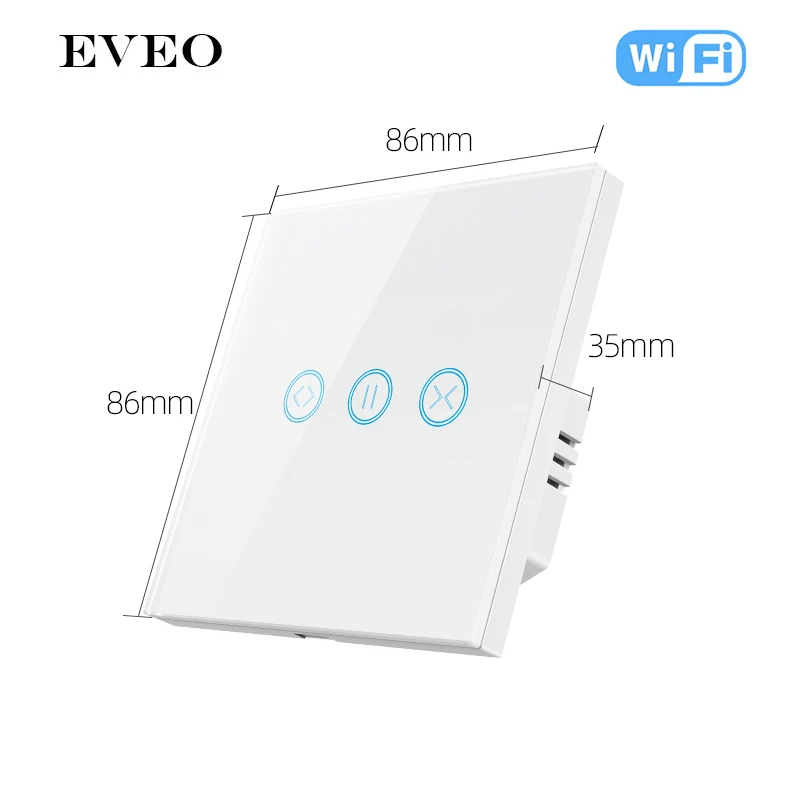 

EVEO EU Standard Glass Panel Tuya Smart Life Voice Control Curtain Switch