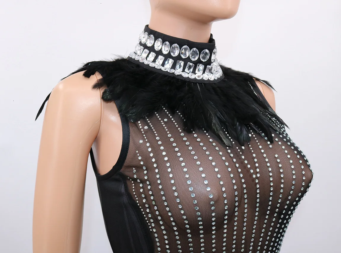 Tobinoone, женское платье с перьями, Vestidos Verano, черное перо, сексуальное, с бриллиантами, Клубная одежда, бодикон, вечерние платья знаменитостей