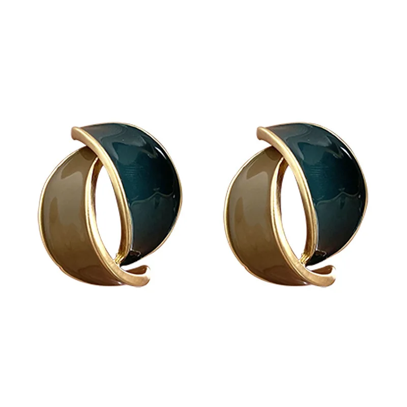 

2021 New Hot Sale Fashion Geometric Three-Dimensional Contrast Color Stud Earrings Personality Morandi Color Series Fine Jewelry