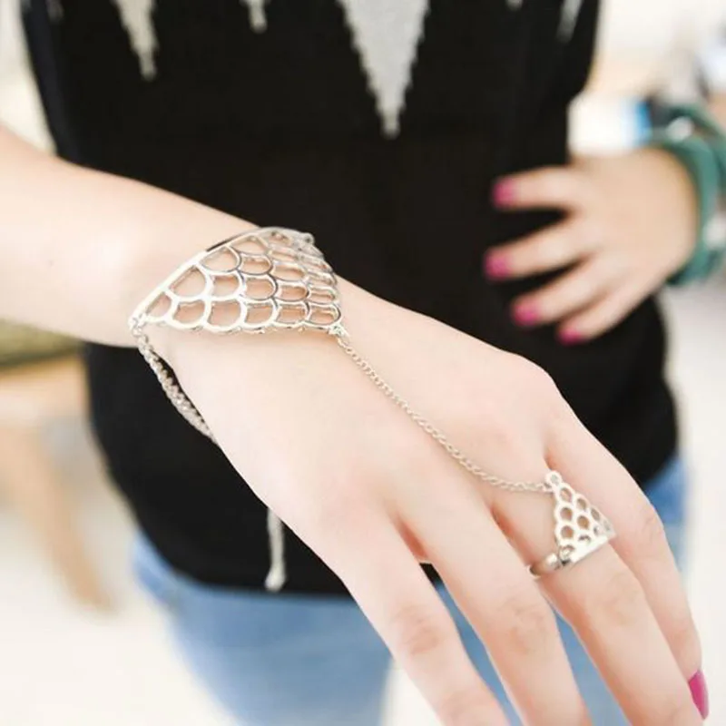 ND3789S Очаровательные капли воды Браслет из голубых кристаллов и браслет для женщин девочек звено цепи кольцо браслеты массивные ювелирные изделия оптом - Окраска металла: ND3789S