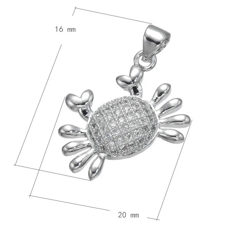 White Gold Juya микро проложить Циркон Краб Микки Звезда Бабочка слон кошелек украшения с перьями для женщин девочек Мода подвеска для изготовления ожерелья - Окраска металла: White Gold