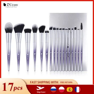 Набор кистей для макияжа, 17 шт., из синтетического ворса