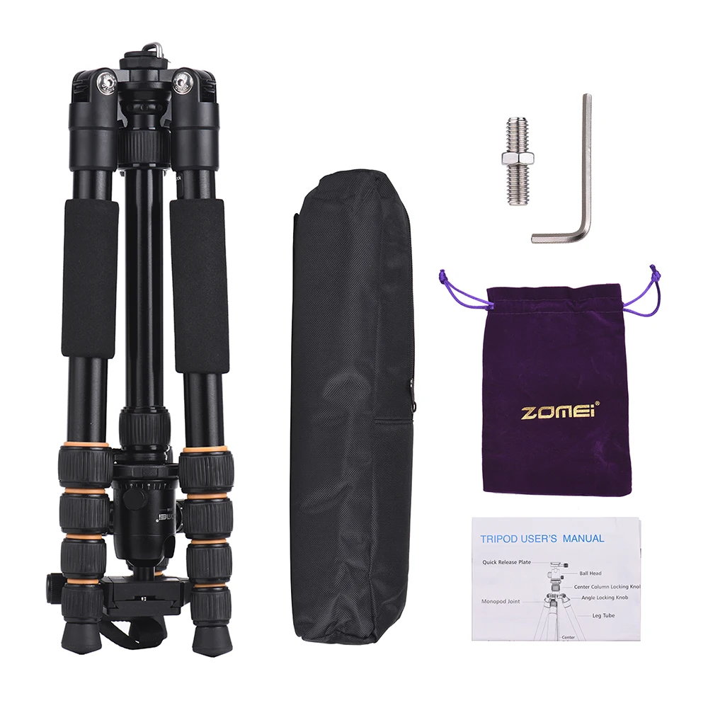 

ZOMEI Q100 Q111 Q555 Q666 Q666C Camera Tripod Travel Portable Camera Tripod for Canon Nikon Sony DSLR Professional Camera Tripod