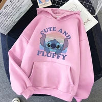 cute and fluffy lilo stitch hoodies mens cartoon disney funny hooded autumn fleece warm soft hooded anime hip hop men sweatshirt