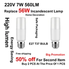 Сверхъяркая Светодиодная лампа T37, 7 Вт, E27, 6000 К