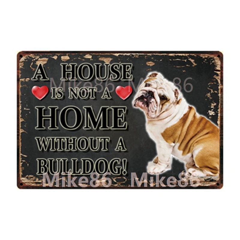 [Mike86] на заказ жестяная наклейка для домашних животных собак питбуля чихуахуа