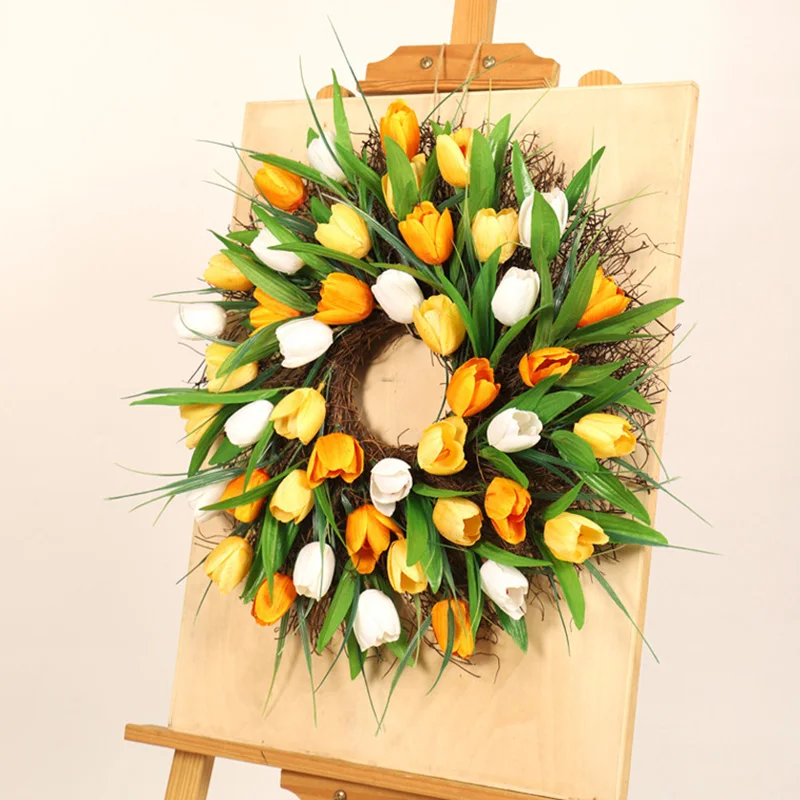 В форме тюльпана от Венок Дверь венок искусственный цветок цветочный веточка