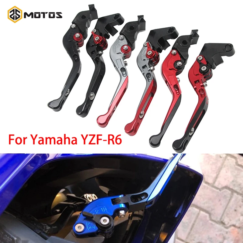 

ZS MOTOS Motorcycle CNC Aluminum Custom Made Telescopic Folding Brake Handle Clutch Lever For Yamaha YZF-R6 2005-2016 1 Pair