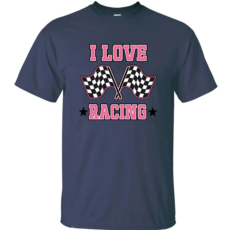 Забавная футболка с надписью I Love Racing Rally Flags для девочек одежда взрослых и мужские