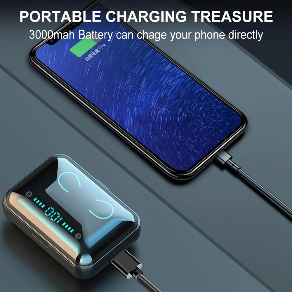 YPAY F9 5 наушники Bluetooth беспроводные спортивные TWS игровые шумы отмена истинные