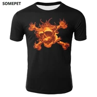 mens clothing new mens summer skull poker print mens short sleeved t shirt printed t shirt casual breathable fun