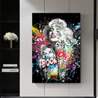 Постер с изображением Граффити Мэрилин Монро, поп-арт, сексуальный портрет, Картина на холсте, Настенная картина для улицы, Настенная картина для домашнего декора