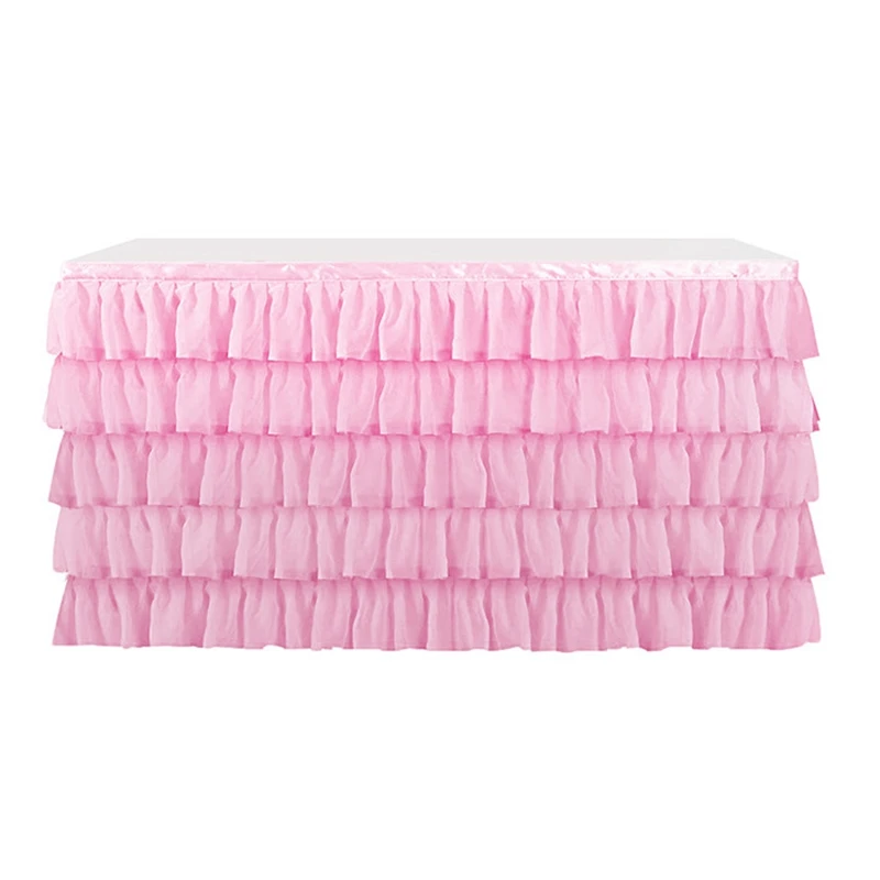 5 Layer Tulle Table Skirt Tutu Table Skirts Baby Shower Birthday Party Table Skirts for Banquet Wedding Hotel Party Decoration