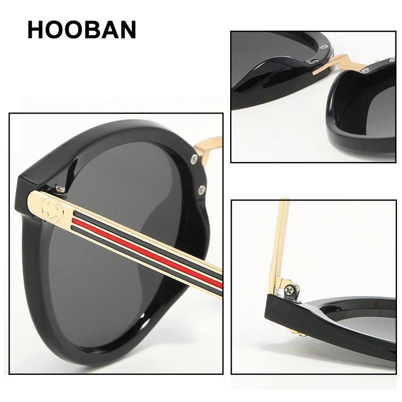 

HOOBAN 2021 Luxury Cat Eye Sunglasses Women Men Brand Designer Bee Lady Sun Glasses Fashion Shades Eyeglasses UV400