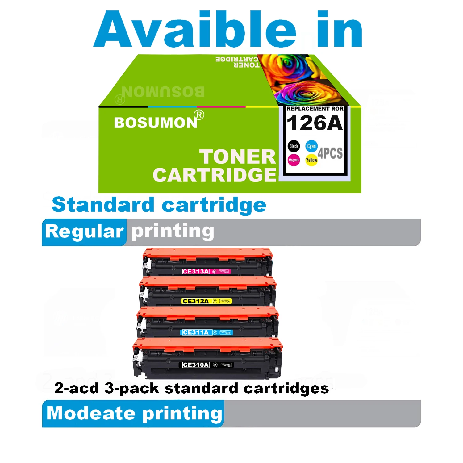 Bosumon CE320A CE321A CE322A CE323A 320 320a 128A Совместимость Цвет тонер-картридж для hp laserjet CM1415 CM1415fn CM1415fnw