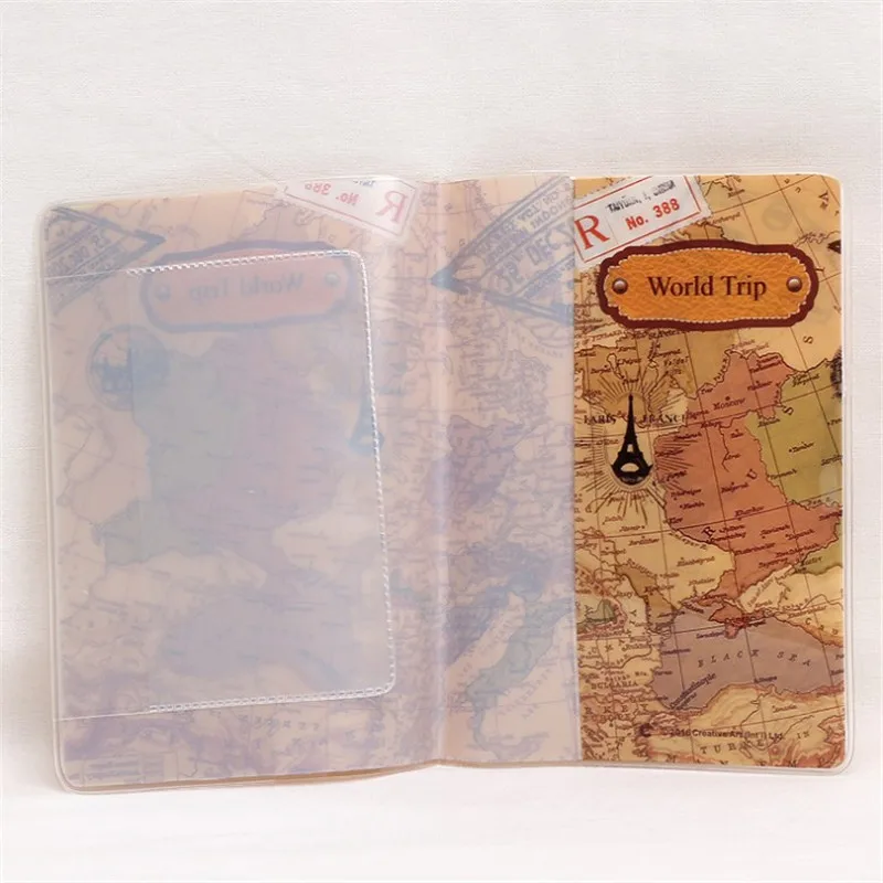 Горячая Распродажа Обложка для загранпаспорта с картой мира держатель из ПВХ