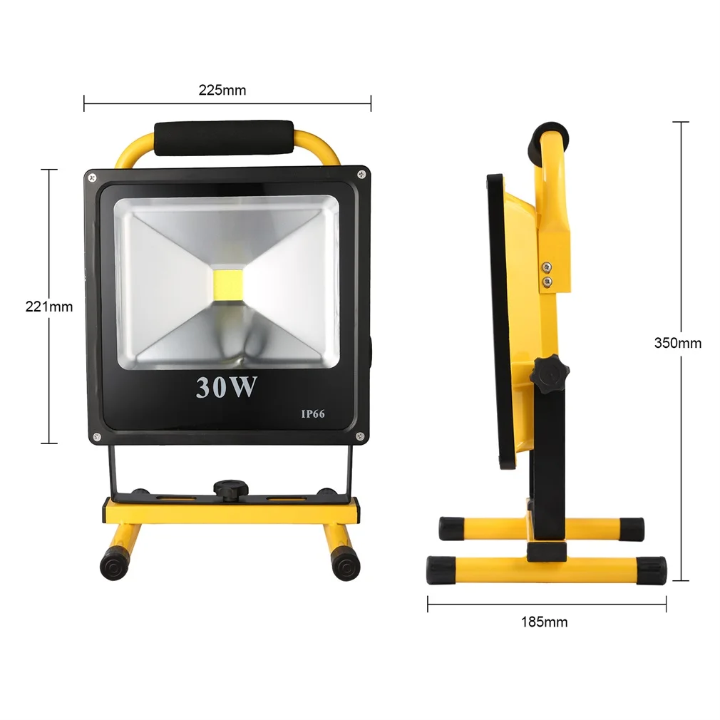 

Super Bright LED Rechargeable Flood Light Series 1*30W Work Light 2700LM IP65 2700-7000K 120 Degree Beam Angle 50000 Hrs Life