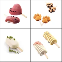 4 style silicone ice cream mold diy chocolate milk popsicle mould frozen juice lolly sucker dessert tray ice cube maker