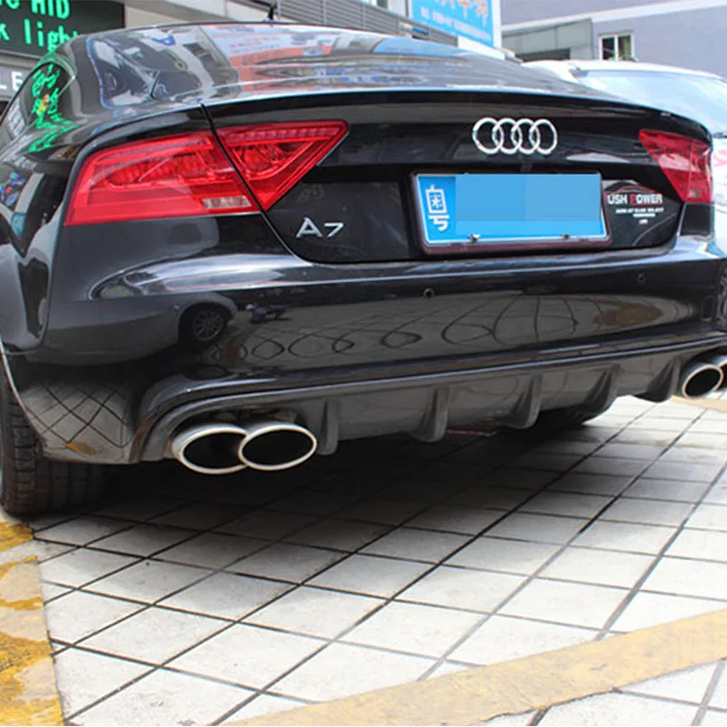 A7 Wald стиль диффузор из углеродного волокна губа на задний бампер для Audi