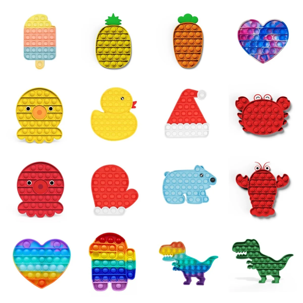 

1pc Carrot Push Bubble Fidget Sensory Toy New Push Pop Bubble Fidget Antistress Toys Adult Kids Pop Fidget Sensory Toy Autism