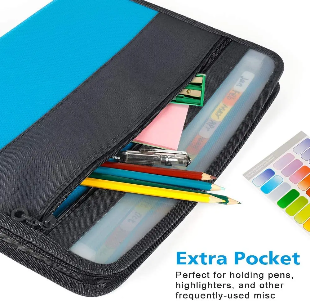 Папка-гармошка А4 расширяющаяся с липкими этикетками органайзер для документов 13