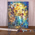 Картина с простыми цветами искусственные акриловые краски 40*50 картина маслом Лофт картина для детей ручная работа