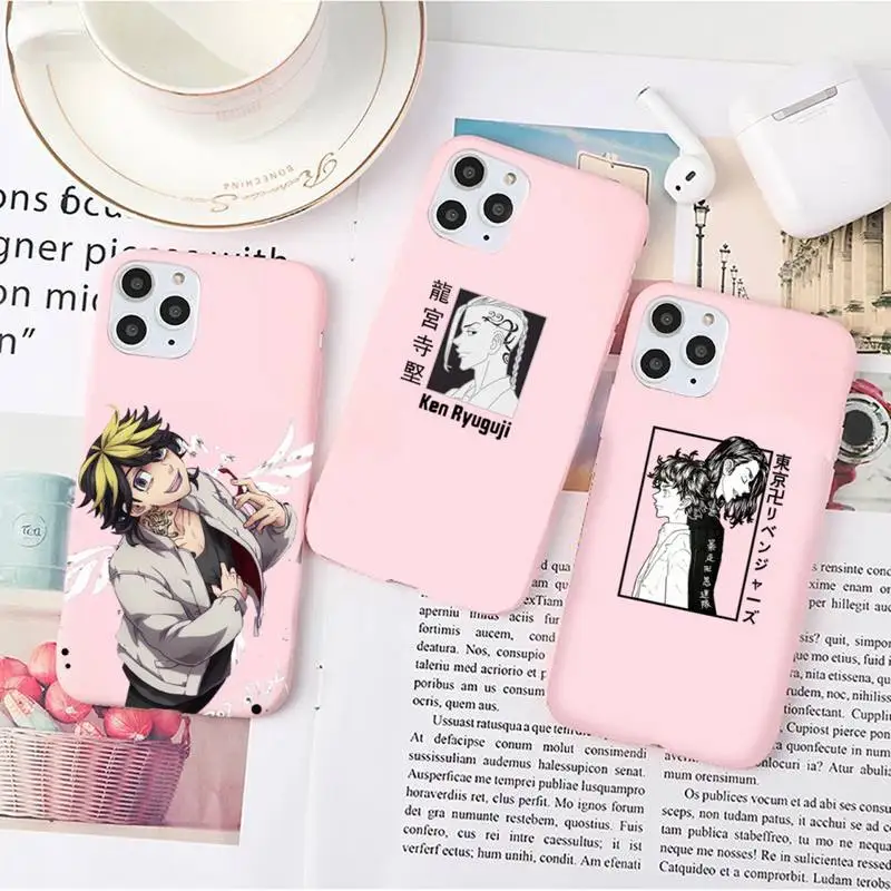 

tokyo revengers anime Phone Case Candy Color for iPhone 6 7 8 11 12 s mini pro X XS XR MAX Plus