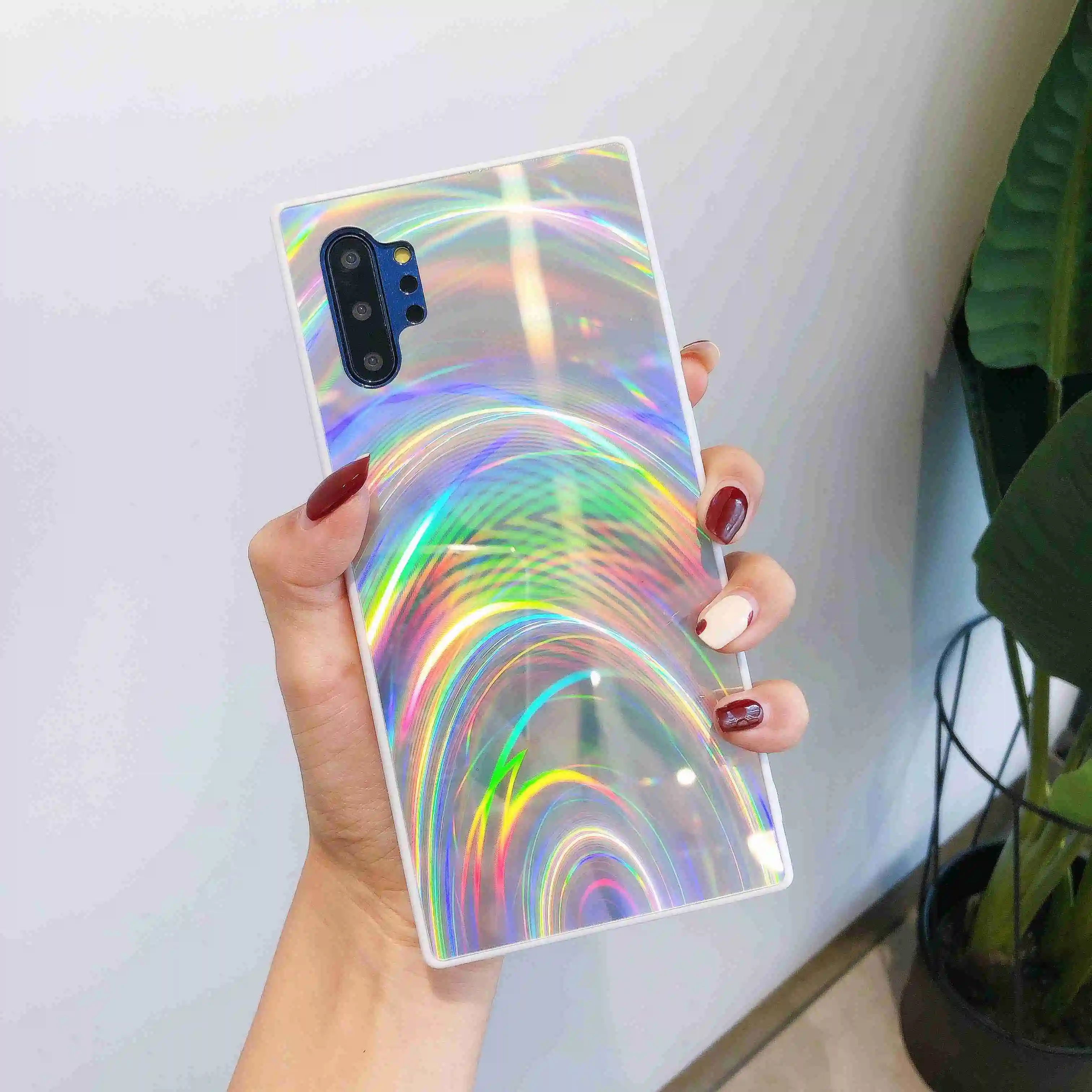 Чехол для Samsung Galaxy A750 A7 2018 A20 A30 A50 A50S A30S A70 A70S градиентный Радужный лазерный чехол