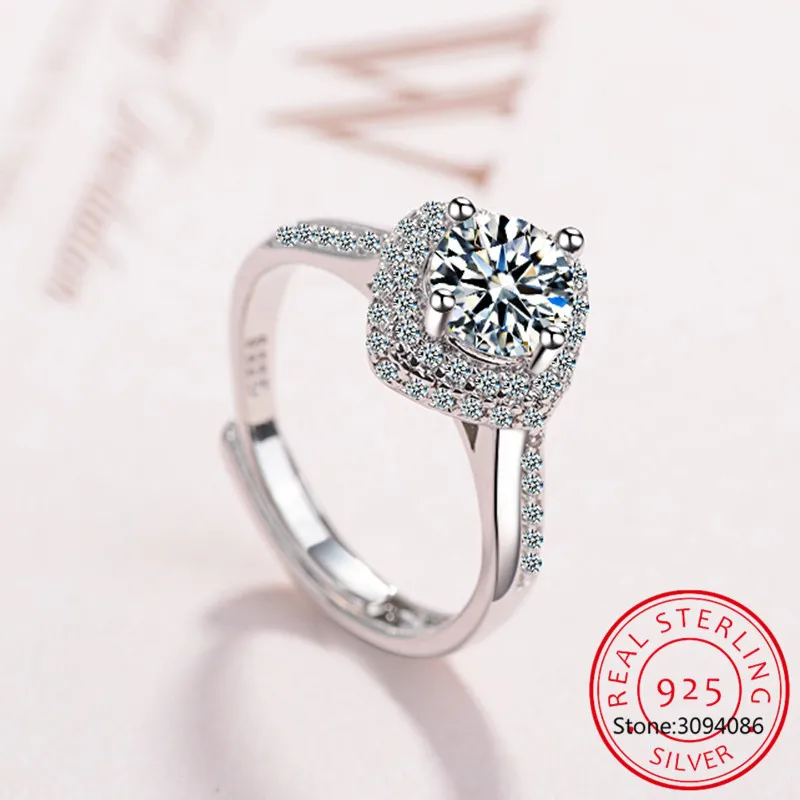 

Promise 925 Sterling Silver Ring Classic Wedding Ring Jewelry Cubic Zirconia Rings for Women Bridesmaid Gifts