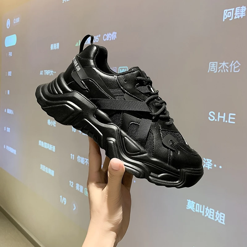 

2021 autumn/winter new sports casual shoes female Korean version of fashion platform with increased lace-up couples 35-44