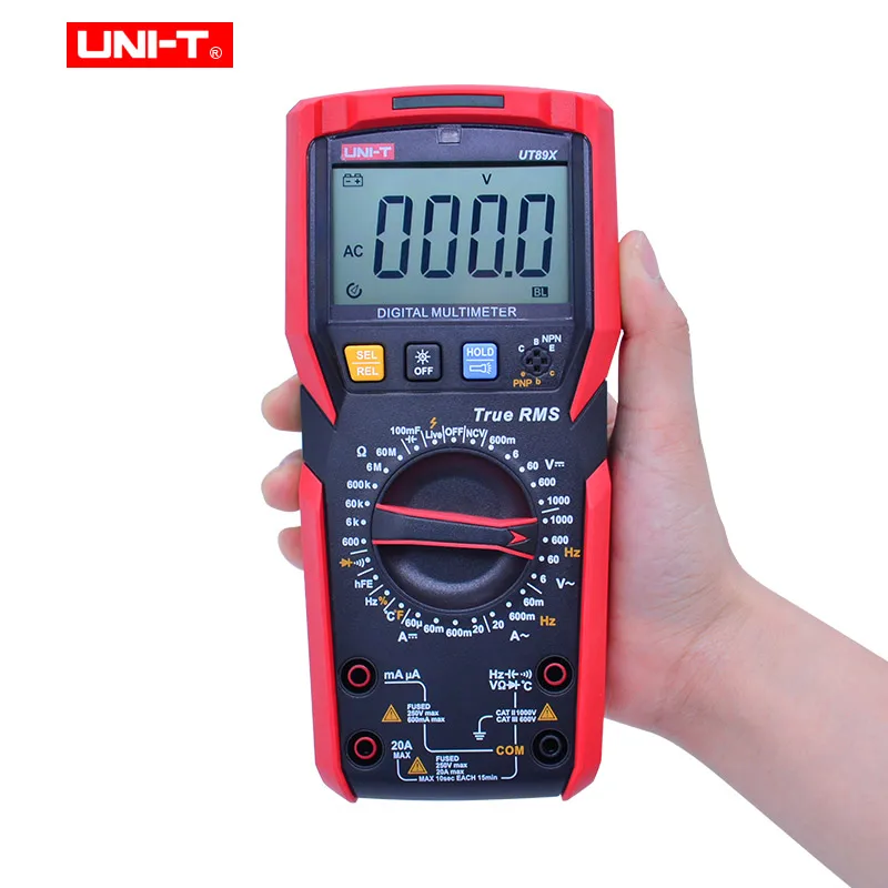 UNI-T UT89X UT89XD Professional Digital Multimeter True RMS NCV 20A Current AC DC Voltmeter Capacitance Resistance Tester