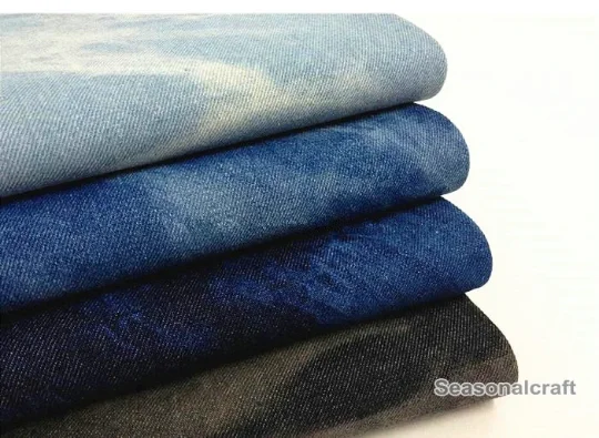 Джинсовая хлопковая ткань Потертая джинсовая синяя сделай сам шитье QT417